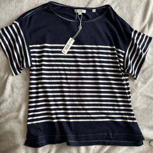NWT Navy and White Striped Top